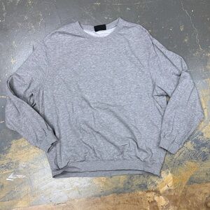 H&M Pullover Crew Neck Sweater Cotton XL Light Heather Grey